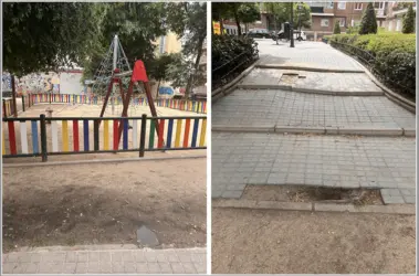 El parque actualmente está sucio y en mal estado